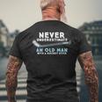 Hockey Grandpa Never Underestimate An Old Man With A Stick Mens Back Print T-shirt Gifts for Old Men