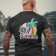 Hola Beaches Palm Tree Beach Summer Vacation Men's T-shirt Back Print Gifts for Old Men