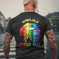 Honolulu Proud Ally Lgbtq Hawaii Pride Hi Sayings Mens Back Print T-shirt Gifts for Old Men