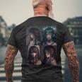 Horror Anime Girl Japanese Aesthetic Anime Otaku Japanese Men's T-shirt Back Print Gifts for Old Men