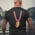 Hot Dog 4Th Of July Funny Necklace Patriotic Food Lover Patriotic Funny Gifts Mens Back Print T-shirt Gifts for Old Men