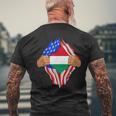 Hungarian Blood Inside Me | Hungary Flag Gift Mens Back Print T-shirt Gifts for Old Men