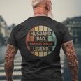 Husband Dad Warrant Officer Legend Vintage Mens Back Print T-shirt Gifts for Old Men
