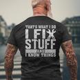 I Fix Stuff Funny Mechanic Engineer Handyman Fathers Day Mens Back Print T-shirt Gifts for Old Men