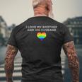 I Love My Brother And His Husband Gay Pride Loving Sibling Mens Back Print T-shirt Gifts for Old Men