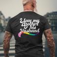 I Love My Brother & His Husband Gay Sibling Pride Lgbtq Bro Mens Back Print T-shirt Gifts for Old Men