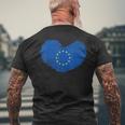 I Love The Eu | European Union Pride | Eu Flag Mens Back Print T-shirt Gifts for Old Men