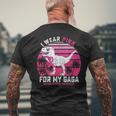 I Wear Pink For My Gaga Breast Cancer Awareness Kids Boys Breast Cancer Awareness Funny Gifts Mens Back Print T-shirt Gifts for Old Men