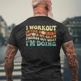 I Workout In The Morning Training Gym Calisthenics Fitness Mens Back Print T-shirt Gifts for Old Men