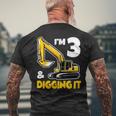 Im 3 Year Old Gift Excavator Construction 3Rd Birthday Boy Mens Back Print T-shirt Gifts for Old Men