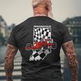 Indianapolis Indiana Race Checkered Flag Race Lovers Mens Back Print T-shirt Gifts for Old Men
