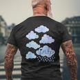 Infp Day Dreamer Blue Rain Clouds Watercolor Men's T-shirt Back Print Gifts for Old Men