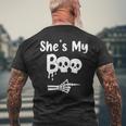 Ing Halloween Pajama Couples She’S My Boo Skull Face Men's T-shirt Back Print Gifts for Old Men