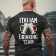 Italian Drinking Team Salute Italy Flag Funny Oktoberfest Mens Back Print T-shirt Gifts for Old Men