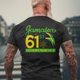 Jamaica 61St Independence Day Celebration Jamaican Flag Mens Back Print T-shirt Gifts for Old Men