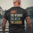Janet The Best Woman Myth Legend Best Name Janet Men's Back Print T-shirt Gifts for Old Men