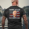 Joe Biden Merry 4Th Of Fathers Day Funny 4Th Of July Us Flag Men's Crewneck Short Sleeve Back Print T-shirt Gifts for Old Men