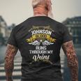Johnson Blood Runs Through My Veins Men's T-shirt Back Print Gifts for Old Men