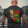 Junenth Black King Melanin Black Dad Fathers Day Men Mens Back Print T-shirt Gifts for Old Men