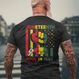 Junenth Celebrating Black Freedom 1865 African American Mens Back Print T-shirt Gifts for Old Men