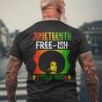 Junenth Free-Ish Since 1865 Black History Black Woman Mens Back Print T-shirt Gifts for Old Men
