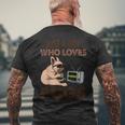 Just A Boy Who Loves Pugs Mens Back Print T-shirt Gifts for Old Men