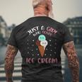 Just A Girl Who Loves Ice Cream Lover Cute Summer Vacation Men's Back Print T-shirt Gifts for Old Men