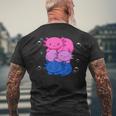 Kawaii Axolotl Pile Bisexual Pride Flag Bi Lgbtq Men's T-shirt Back Print Gifts for Old Men