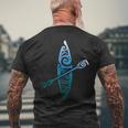 Kayaker Canoeing Paddling Boat Lover Kayak Water Sport Mens Back Print T-shirt Gifts for Old Men