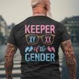 Keeper Of The Gender Baby Shower Gender Reveal Party Outfit Mens Back Print T-shirt Gifts for Old Men