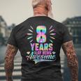 Kids 8Th Birthday Gift Idea Tiedye 8 Year Of Being Awesome Mens Back Print T-shirt Gifts for Old Men