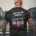 Kids Big Sister Sparkler 4Th Of July Pregnancy Announcement Mens Back Print T-shirt Gifts for Old Men