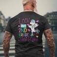 Kids Look Out 2Nd Grade Grade Here I Come Unicorn Mens Back Print T-shirt Gifts for Old Men