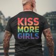 Kiss More Girls - Lesbian Lgbt Gay Homosexuality Mens Back Print T-shirt Gifts for Old Men