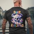 Over Koalafied Cute Colorful Koala Bear Men's T-shirt Back Print Gifts for Old Men