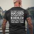 Koehler Funny Surname Family Tree Birthday Reunion Idea Mens Back Print T-shirt Gifts for Old Men