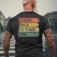 Legend Since October 1948 75 Years Old 75Th Birthday Men's T-shirt Back Print Gifts for Old Men