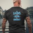 Legends Are Born In August With Crown Graphic Mens Back Print T-shirt Gifts for Old Men