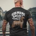 Less People More Dogs Afghan Hound Dogs Mens Back Print T-shirt Gifts for Old Men