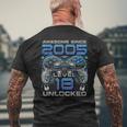 Level 18 Unlocked Awesome Since 2005 18Th Birthday Gaming Mens Back Print T-shirt Gifts for Old Men