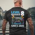 Level 8 Unlocked Awesome 2015 Video Game 8Th Birthday Boy Mens Back Print T-shirt Gifts for Old Men