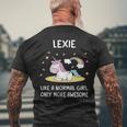 Lexie Name Gift Lexie Unicorn Like Normal Girlly More Awesome Mens Back Print T-shirt Gifts for Old Men