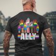 Lgbtq Ally For Gay Pride Month Transgender Flag Distressed Mens Back Print T-shirt Gifts for Old Men