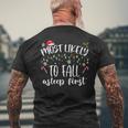 Most Likely To Fall Asleep First Men's T-shirt Back Print Gifts for Old Men