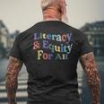 Literacy And Equity For All Banned Books Libraries Reading Mens Back Print T-shirt Gifts for Old Men