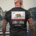 Loma Linda California Cali City Souvenir Ca Flag Top Men's T-shirt Back Print Gifts for Old Men