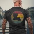 Louisiana Retro Style Vintage Distressed 70S 80S 90S Gift 70S Vintage Designs Funny Gifts Mens Back Print T-shirt Gifts for Old Men