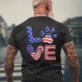 Love Dog Paw Flip Flops Usa Flag 4Th Of July Dog Cat Lover Mens Back Print T-shirt Gifts for Old Men