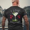 I Love Martinis Dirty Martini Love Cocktails Drink Martinis Men's T-shirt Back Print Gifts for Old Men