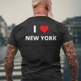 I Love New York With A Red Heart Men's T-shirt Back Print Gifts for Old Men